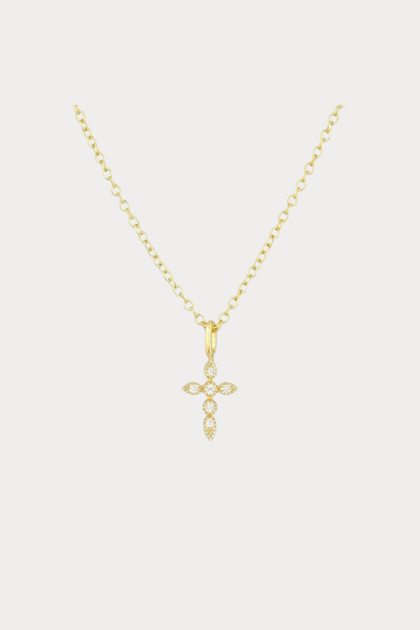 Vintage Cross Necklace Gold