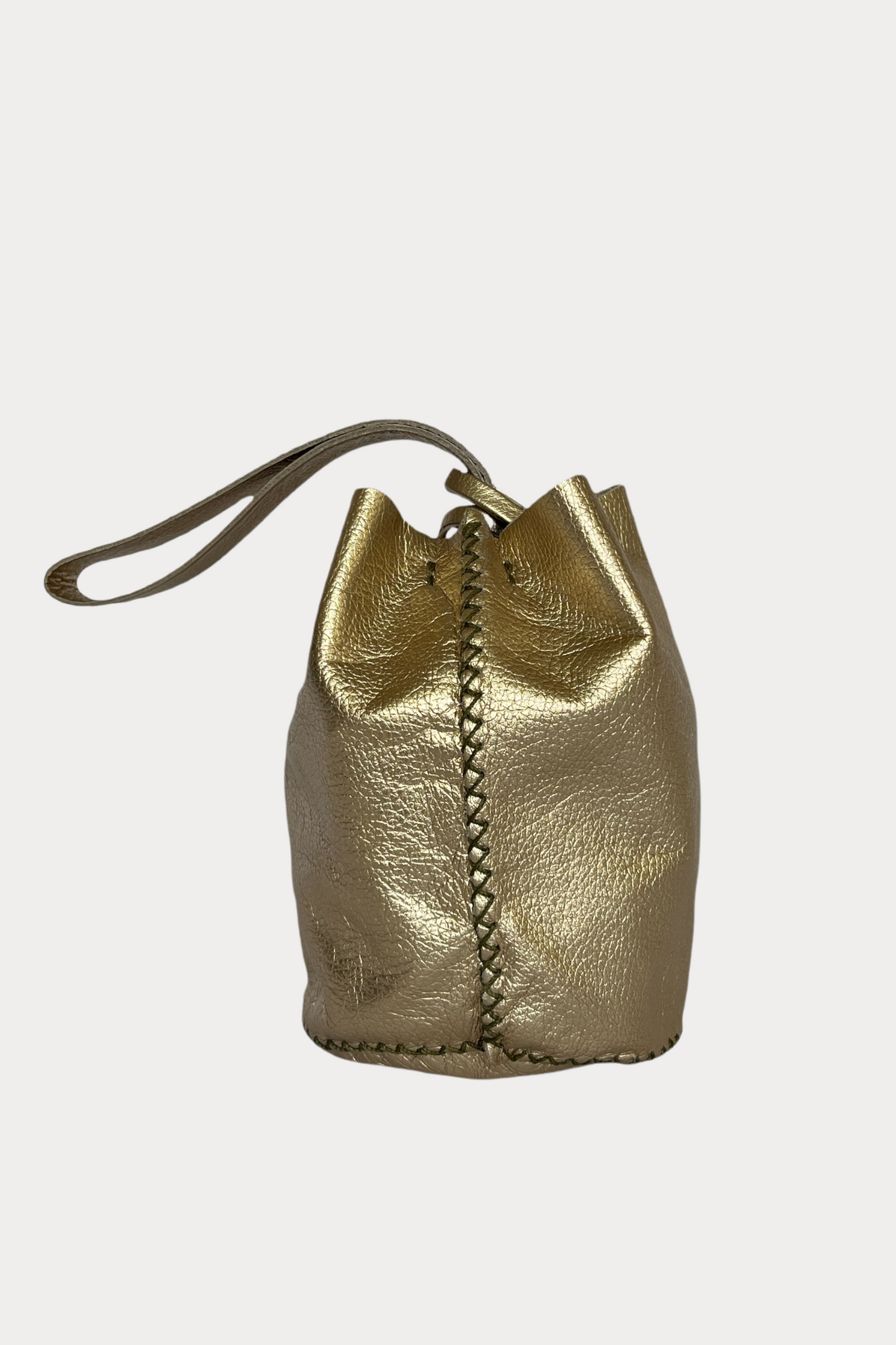 Volta Wristlet Bucket Bag - Champagne Shimmer