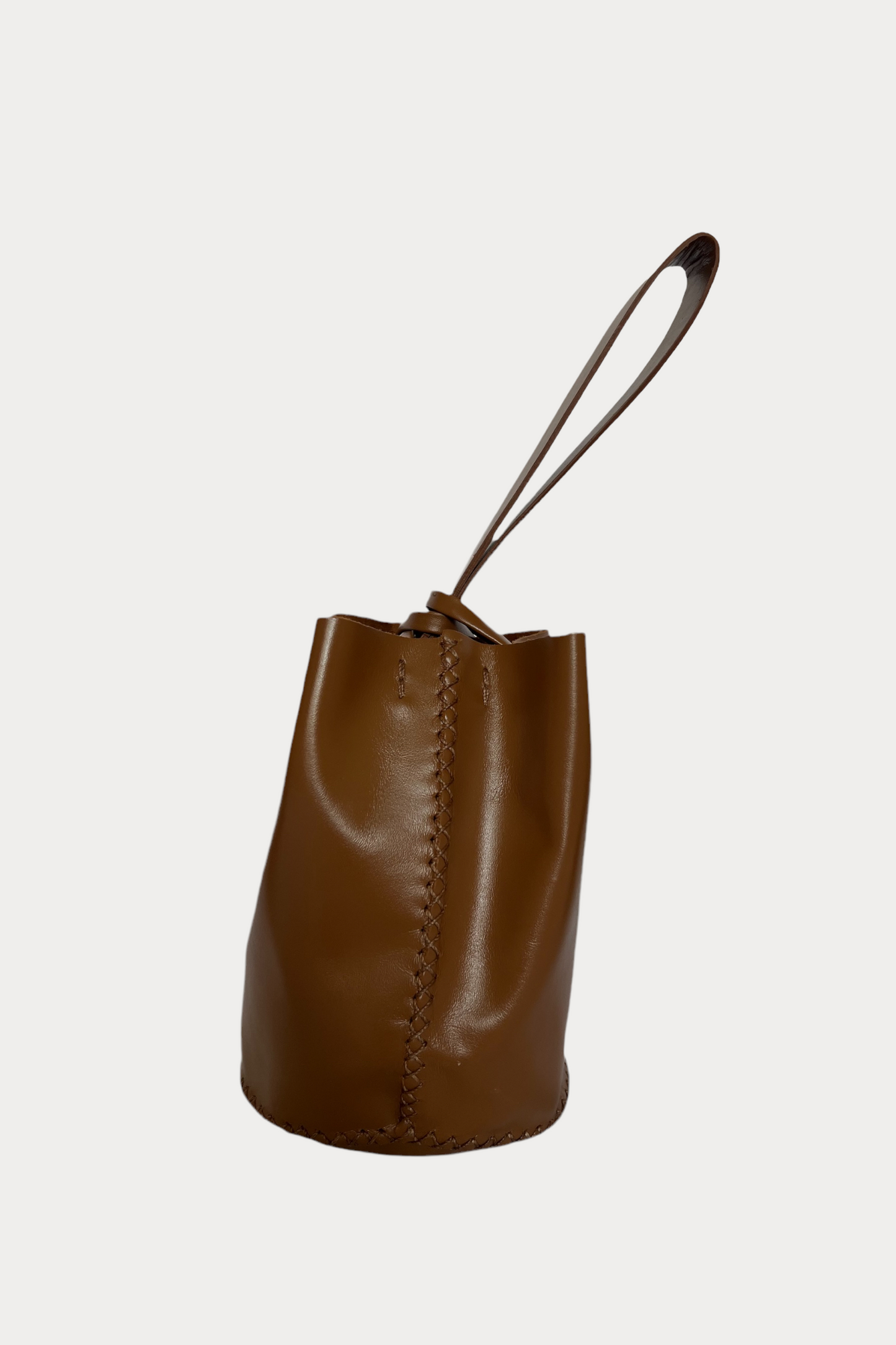 Volta Wristlet Bucket Bag - Cognac